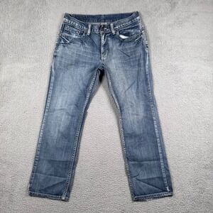 Y2K Flypaper Mens 32x30 Straight Leg Jeans Medium Wash Embroidered Western